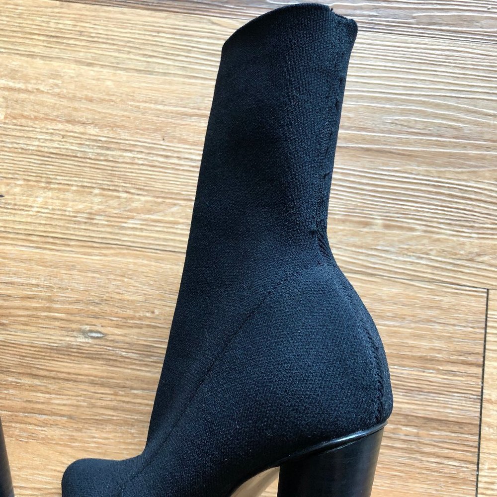 Steve Madden Black Stretch Knit Capitol Bootie - Picture 11 of 11